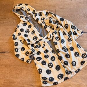 Molo Gray and Cream Hooded Terry Robe